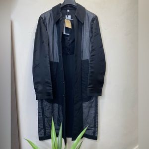 BURBERRY Men’s Panelled Cotton Gabardine Black Car Coat Size 36 US (S/M) $3330